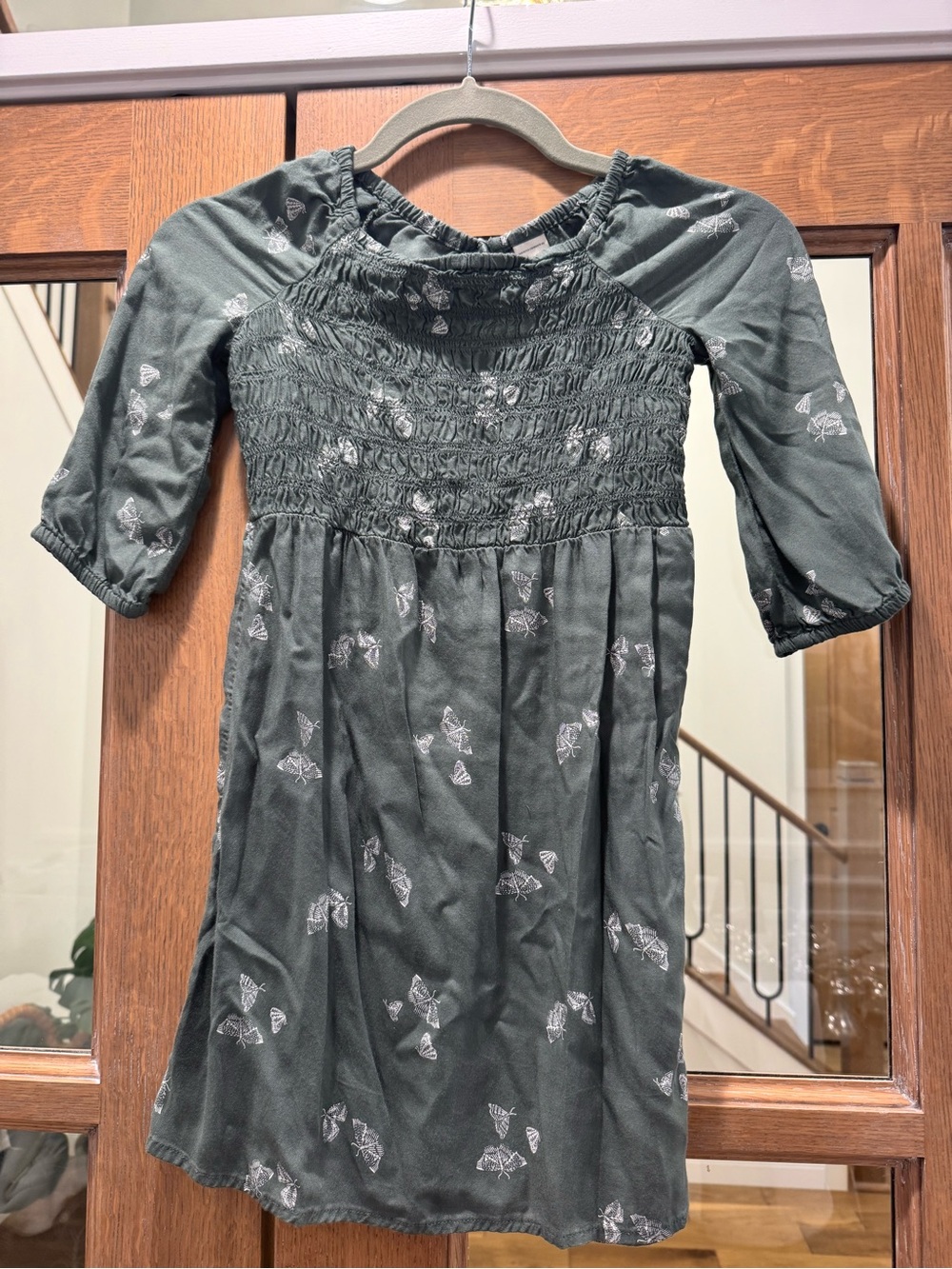 Carters Smocked Butterfly Dress - Green, 7